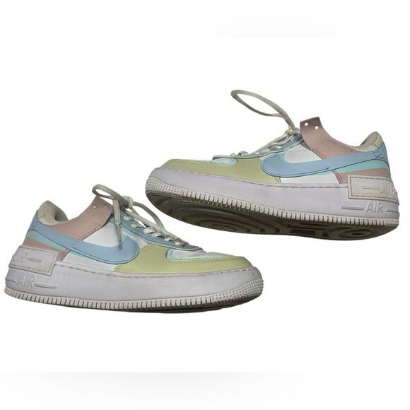 Nike Air Force Ones Pastel Blue Green Pink Size 8.5 Sneakers 2019 - Picture 8 of 15